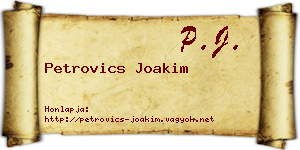 Petrovics Joakim névjegykártya